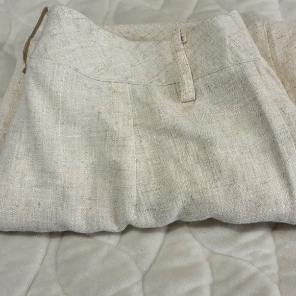 Primark Pants - Primark Beige Culottes Shorts Women's Size 4 Wide‎ Leg Linen Blend Preppy Casual
